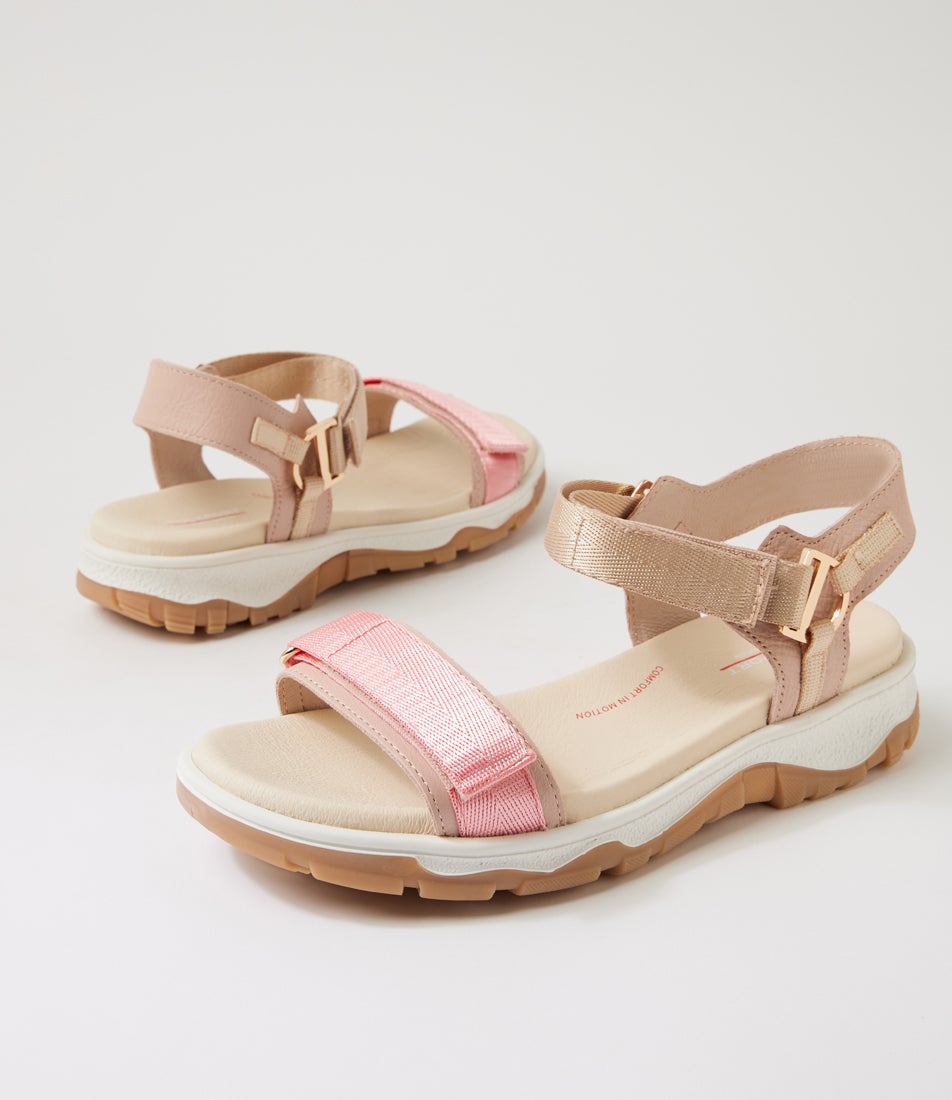 Ramble Taupe Rose Multi Leather Strappy Sandals