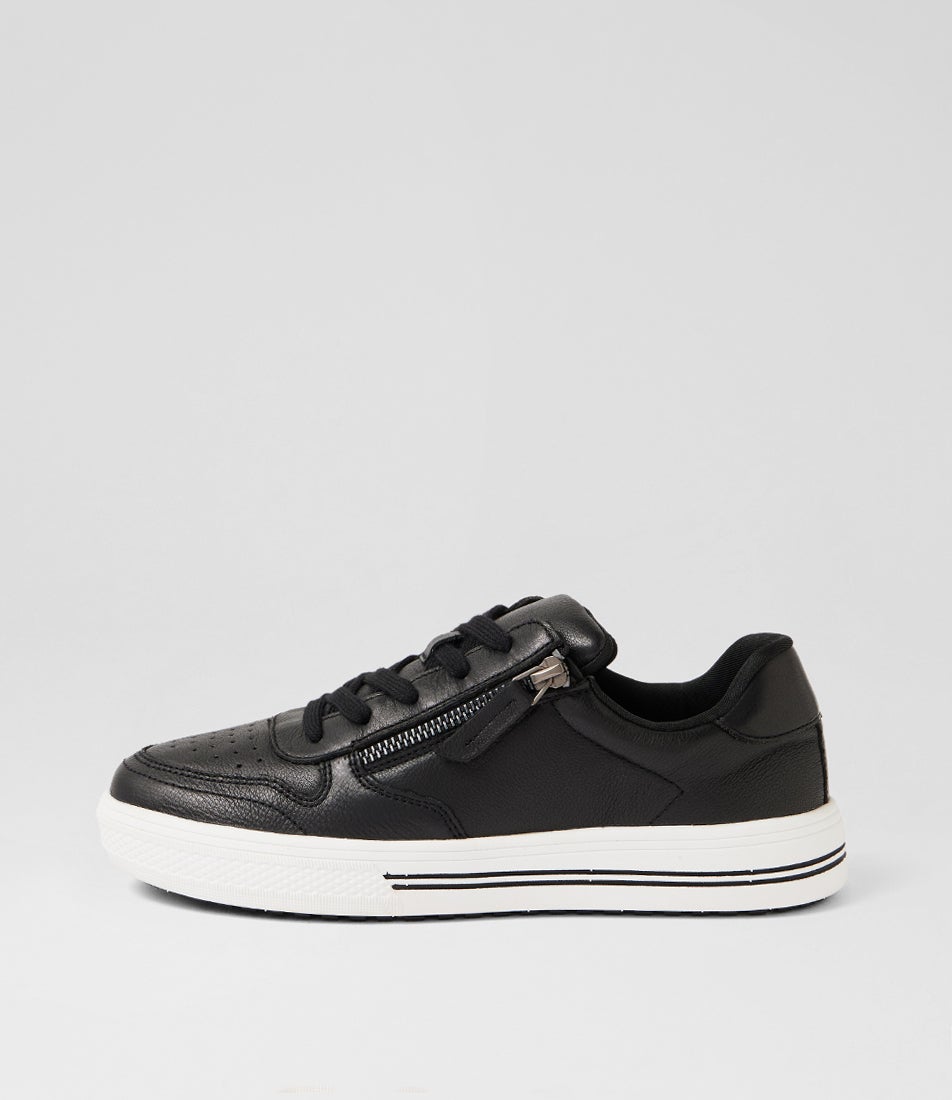 Animate Black Leather Sneakers