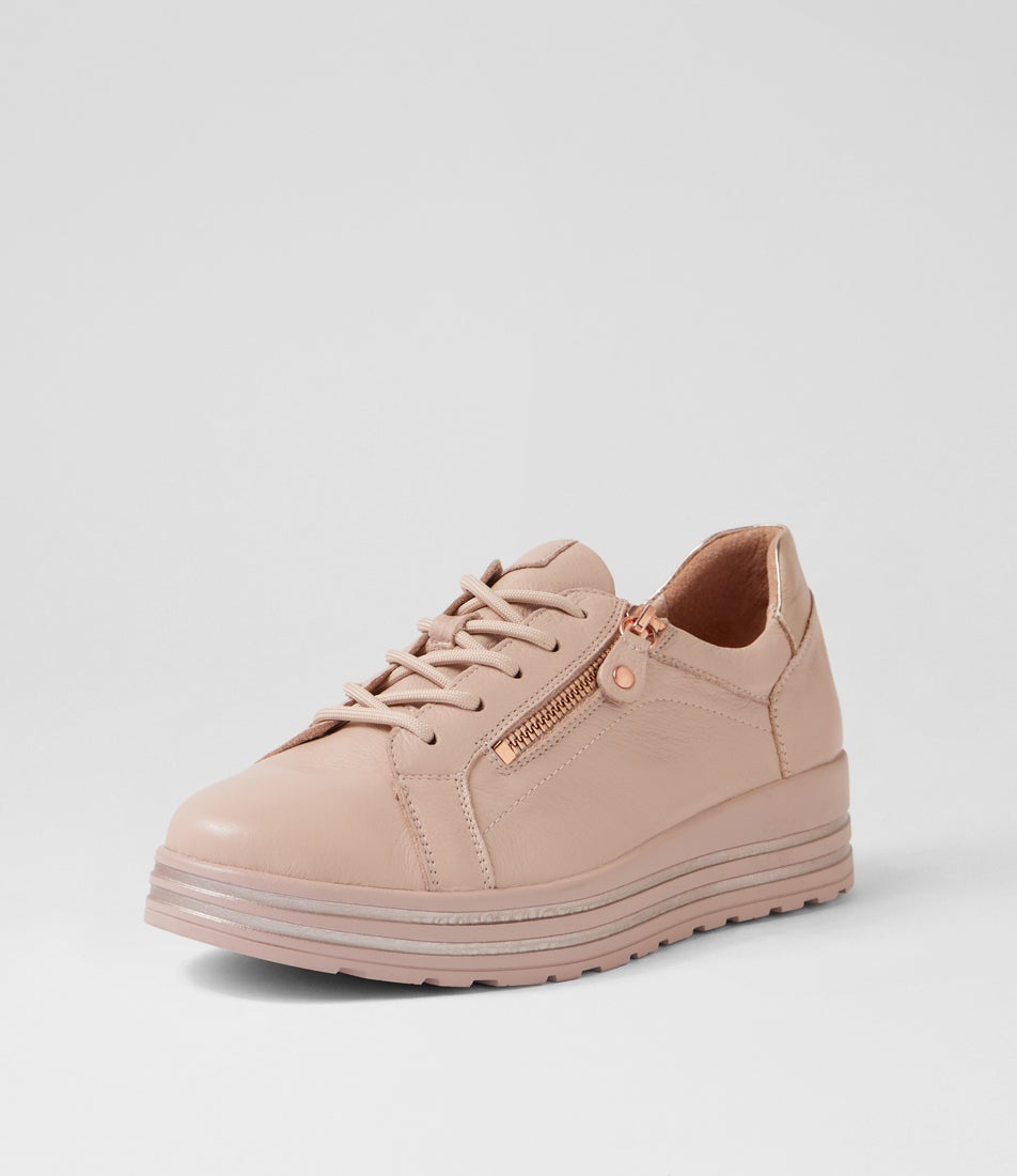 Vamra Xf Pale Rose Gold Leather Sneakers