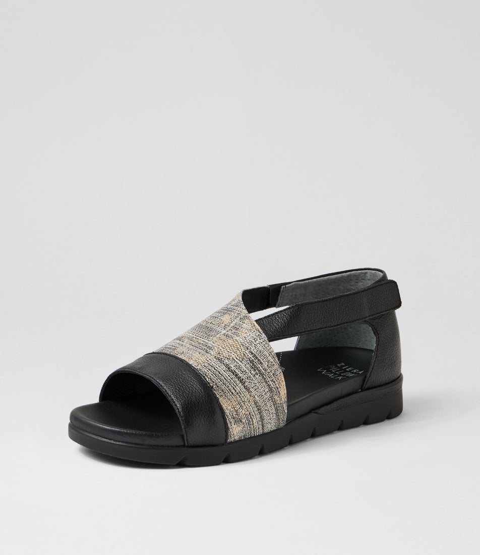 Allroy Xw Black Lizard Leather Sandals