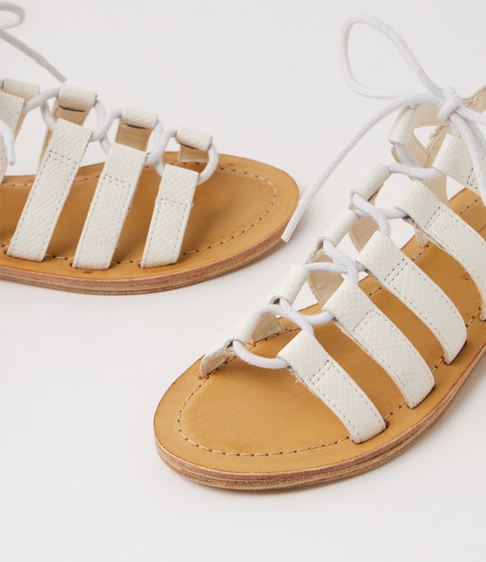 Raffia Youth White Sandals
