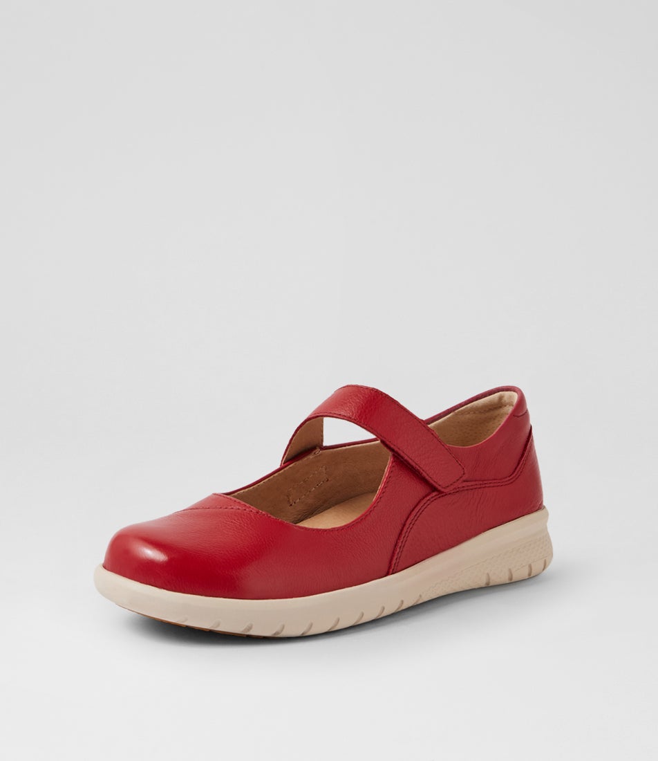 Selroy Xw Dark Red Leather Flat Shoes
