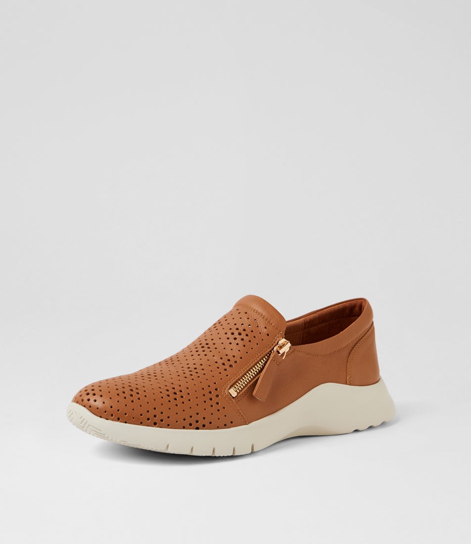 Prence Xw Dark Tan Almond Leather Sneakers