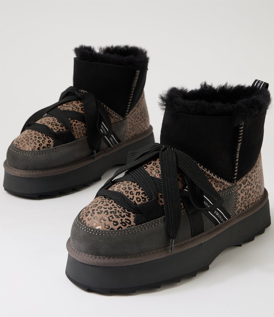 Blurred Micro Patchwork Leopard Suede Slippers