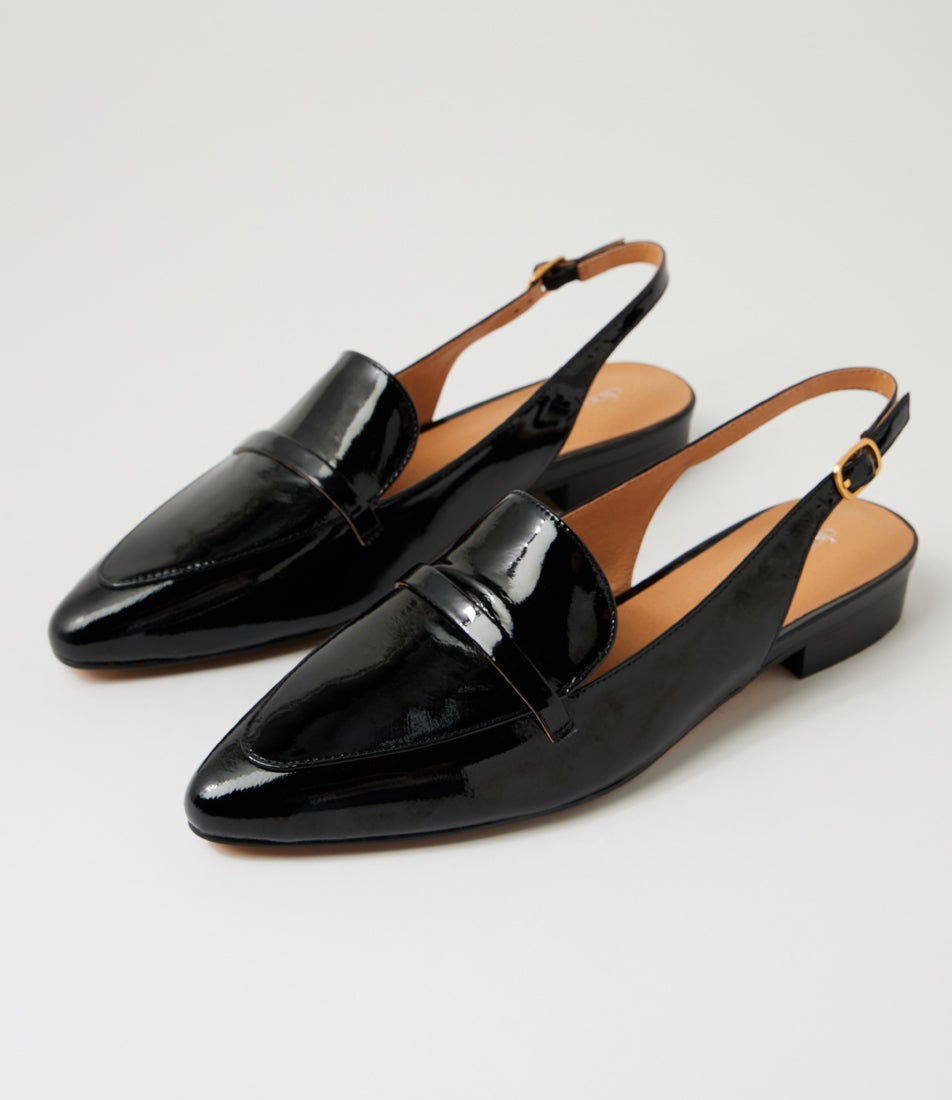 Dainer Black Patent Leather Slingback