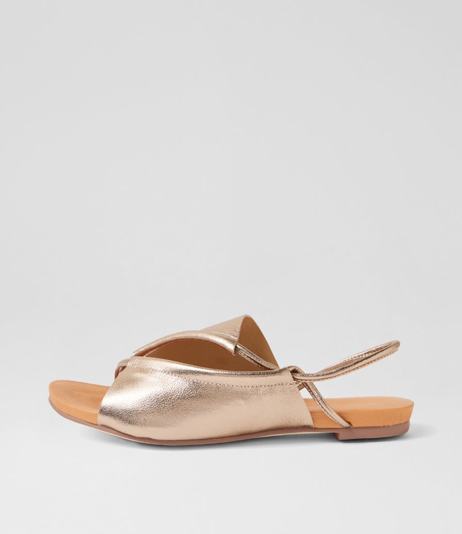Justa Champagne Leather Sandals