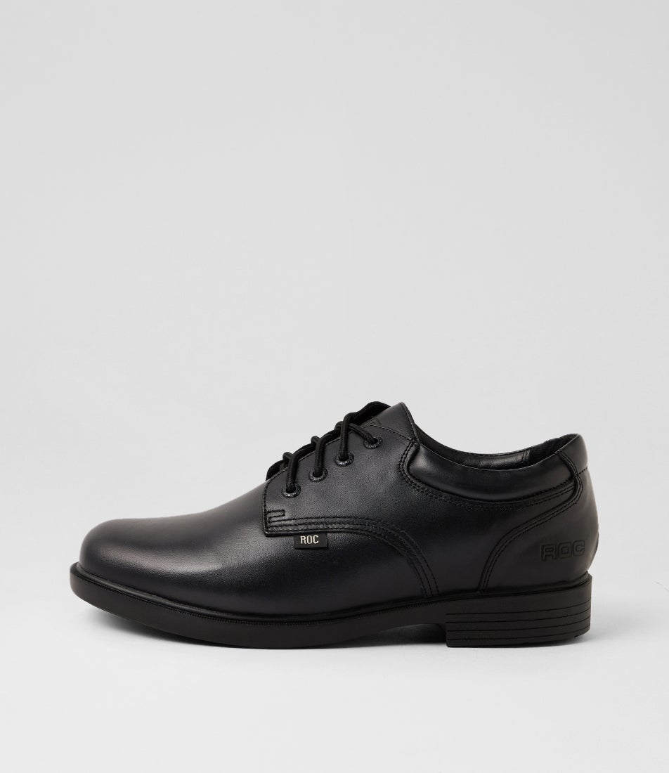Report Senior Black Leather Lace Up School Shoes
