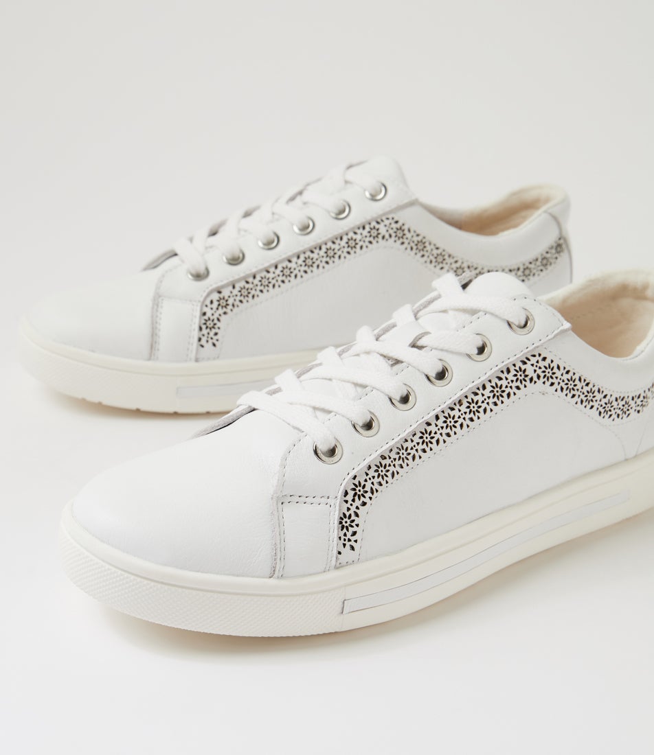 Elme White Leather Sneakers