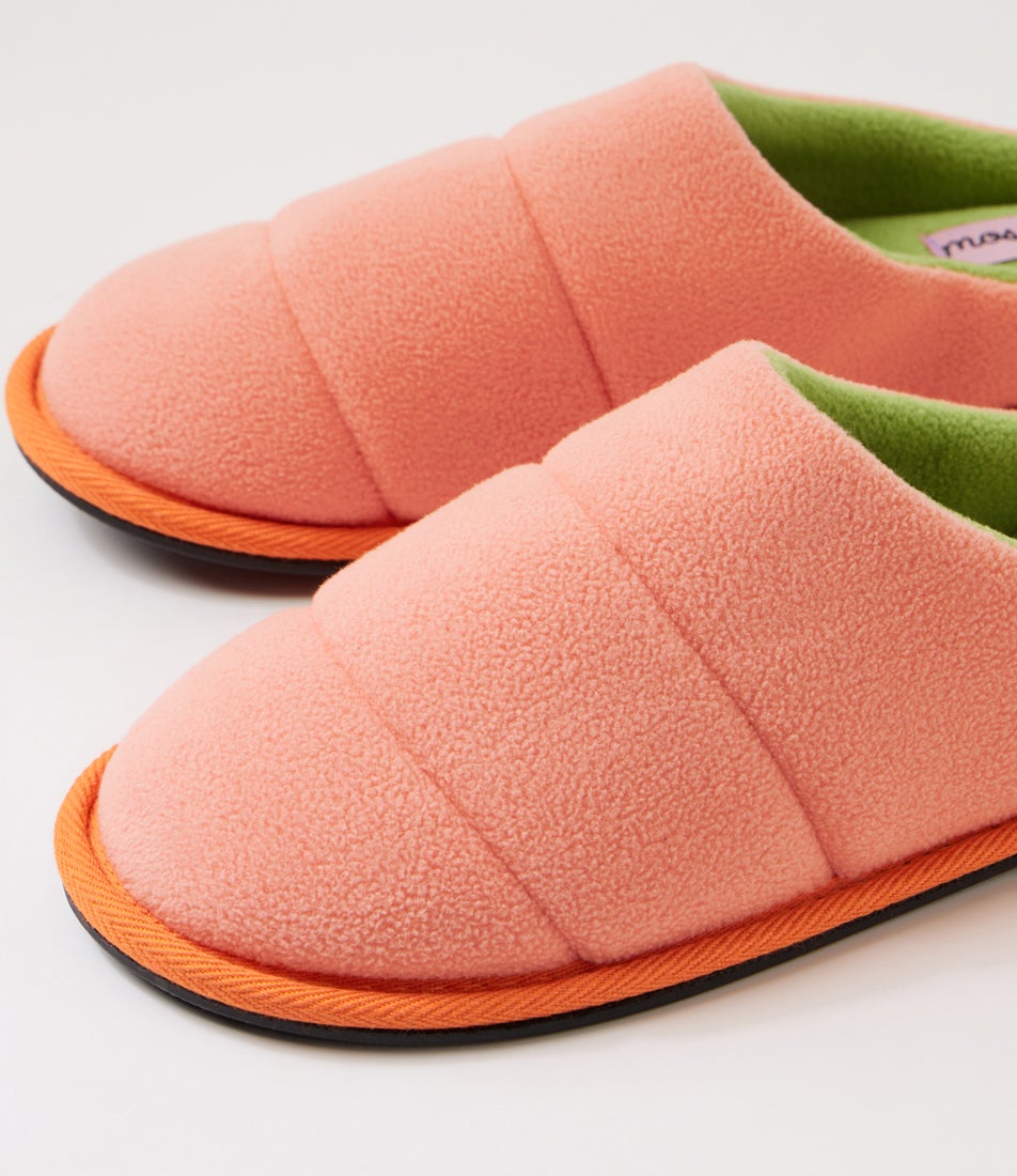 Cloud Slippers Peach Green Fabric Slippers