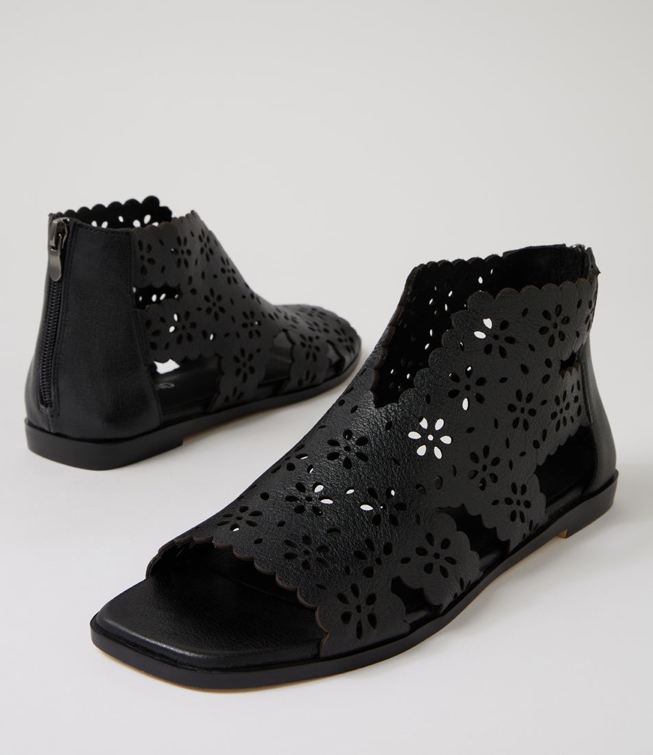 Linko Black Leather Sandals
