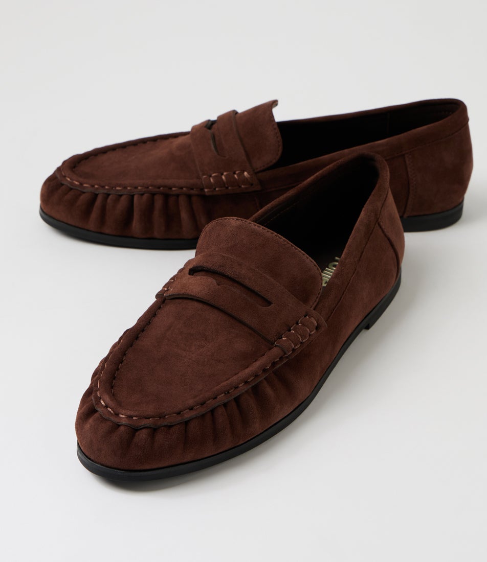 Hudson Dark Brown Suede Loafers