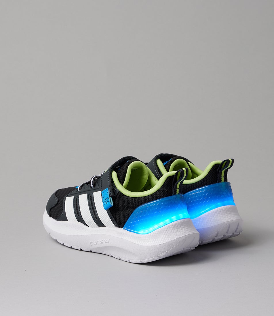 Lightorama Runner Toddler Black White Lucid Ray Blue Mesh Sneakers