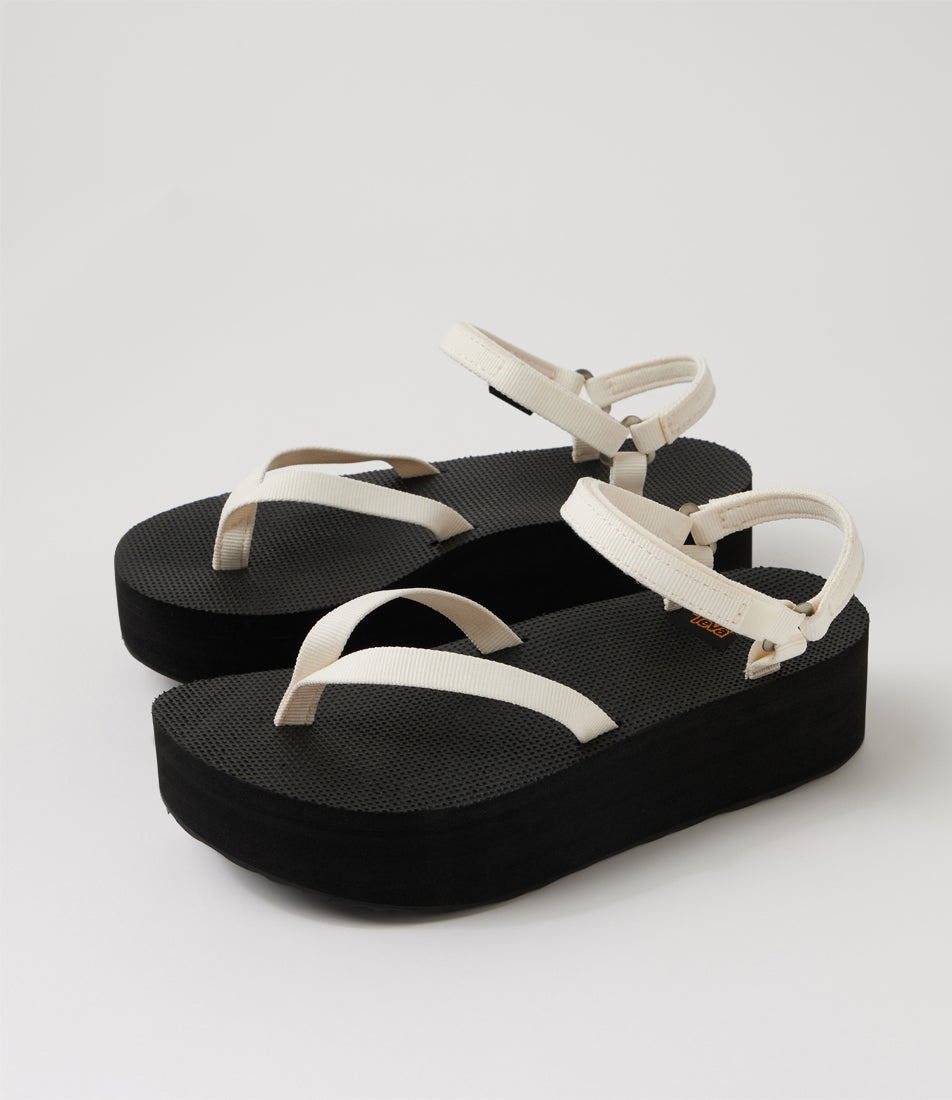 W Flatform Sandal Slim Coconut Milk Fabric Platform Sandals