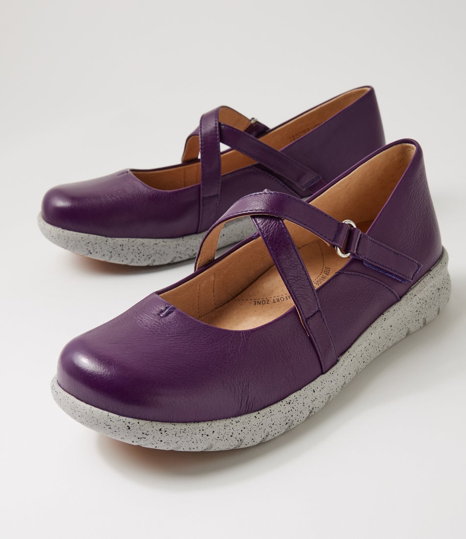 Soffees Xf New Purple Leather Mary Janes