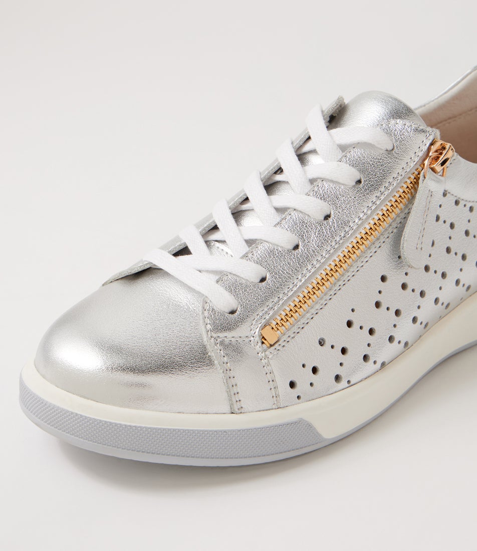 Aurie Xf Silver Leather Sneakers