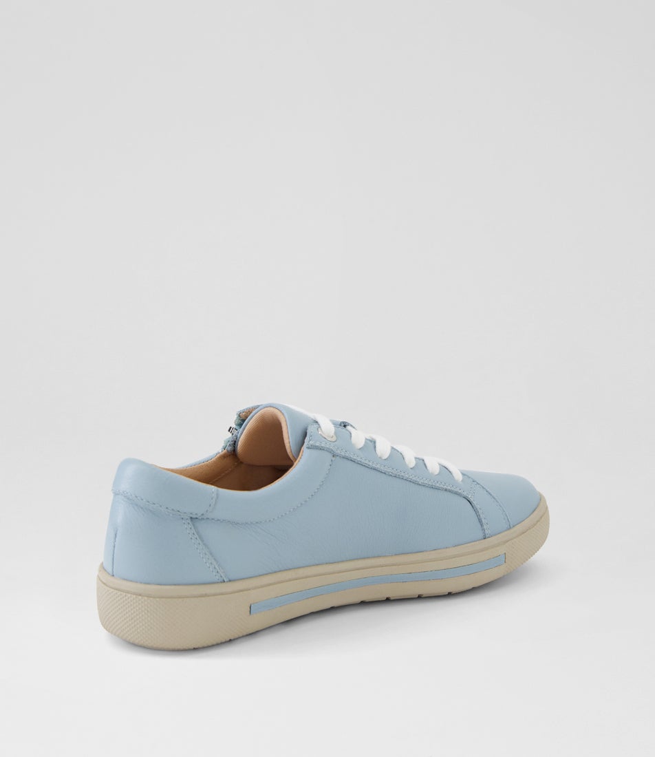 Evone Sky Blue Leather Sneakers