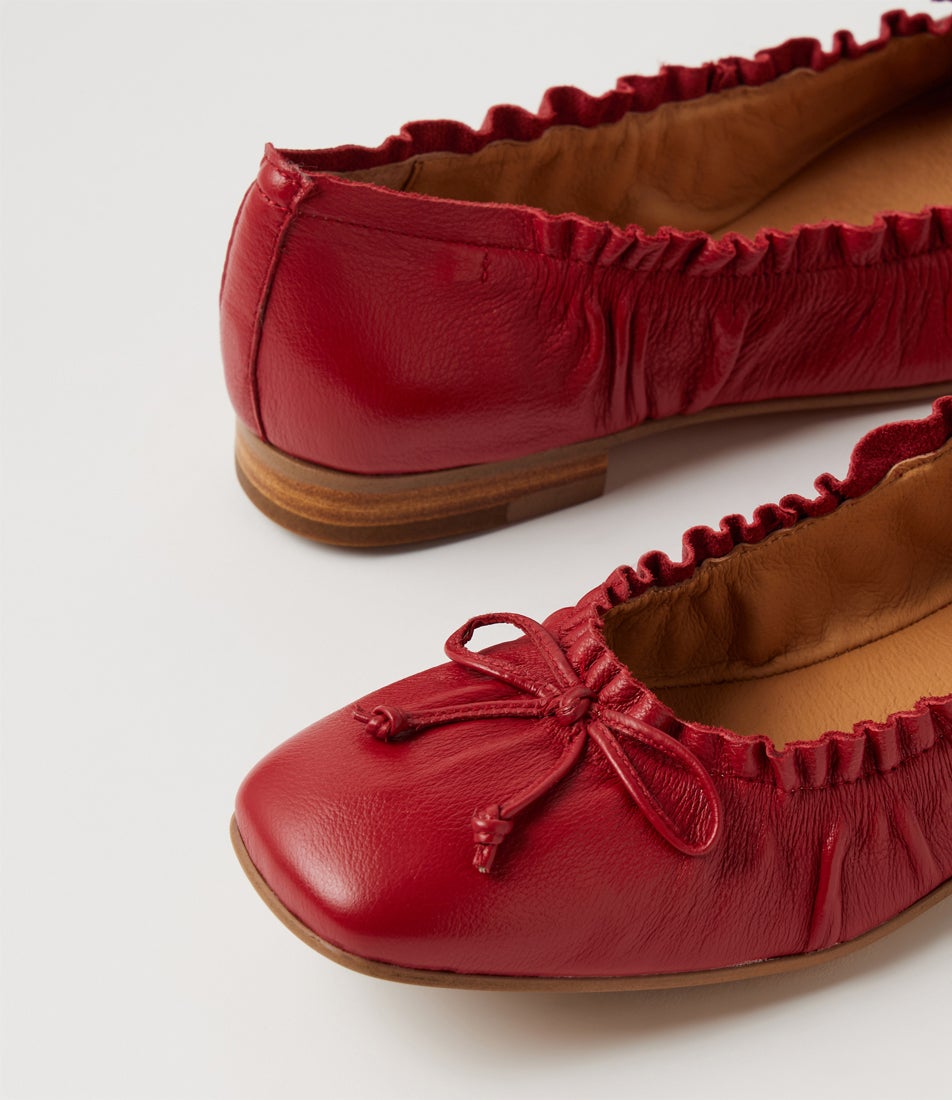 Peppies Dark Red Leather Ballet Flats Peppies Dark Red Leather Ballet Flats
