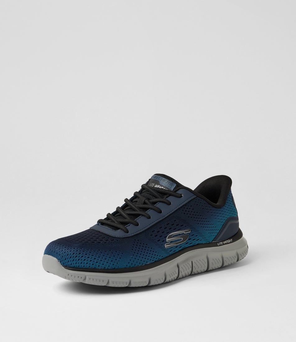 Track Navy Blue Knit Sneakers