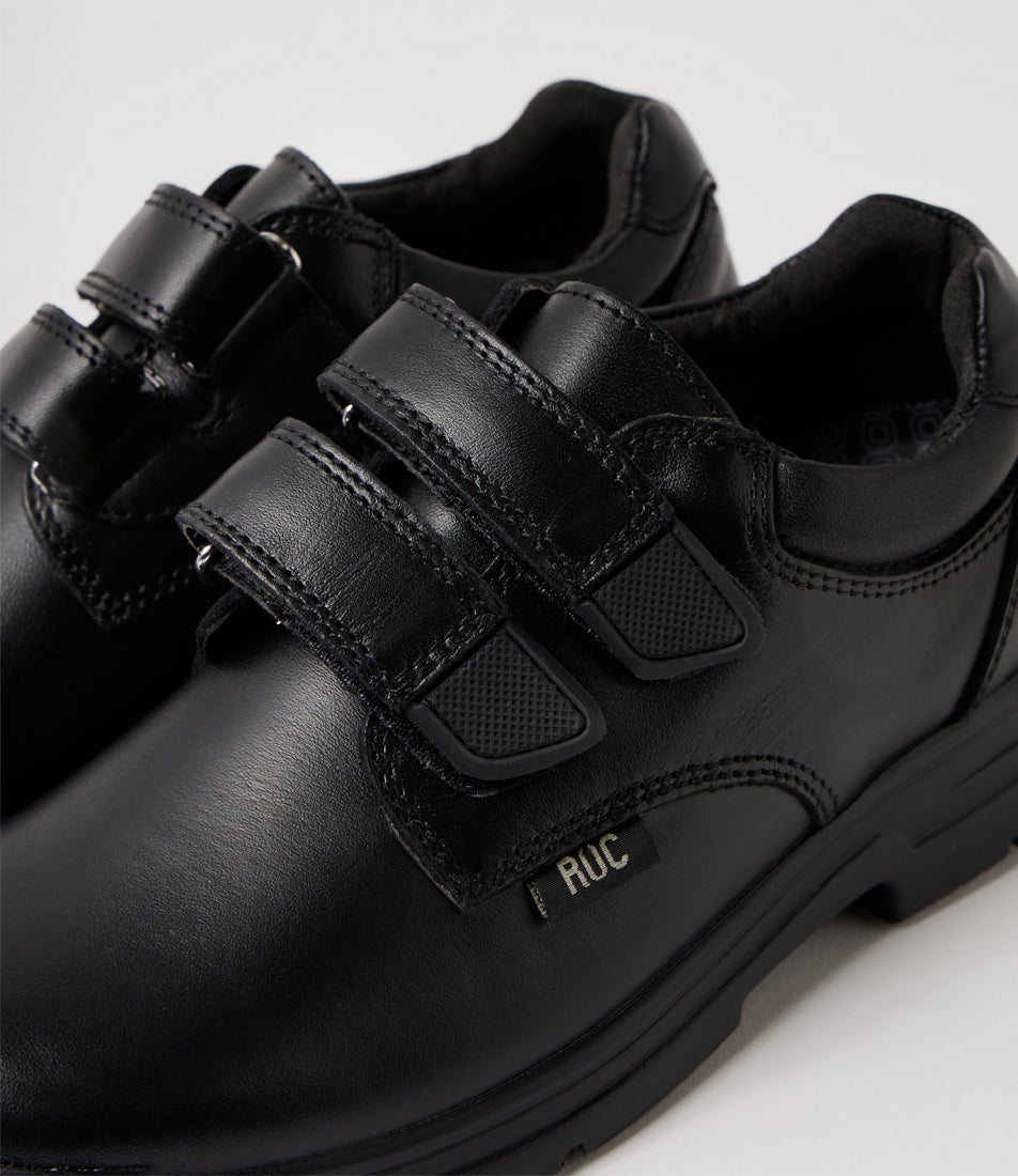 Rocket Junior Black Leather School Shoes