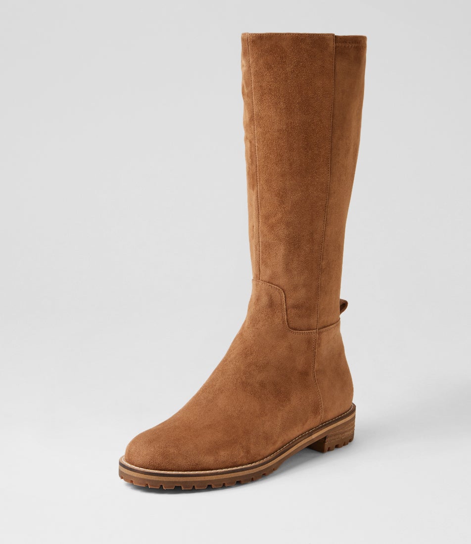 Marthe W Light Choc Suede Stretch Microsuede Knee High Boots