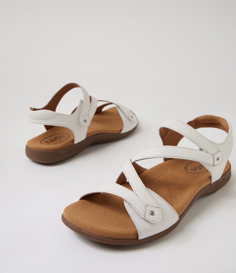 Big Time White Leather Sandals