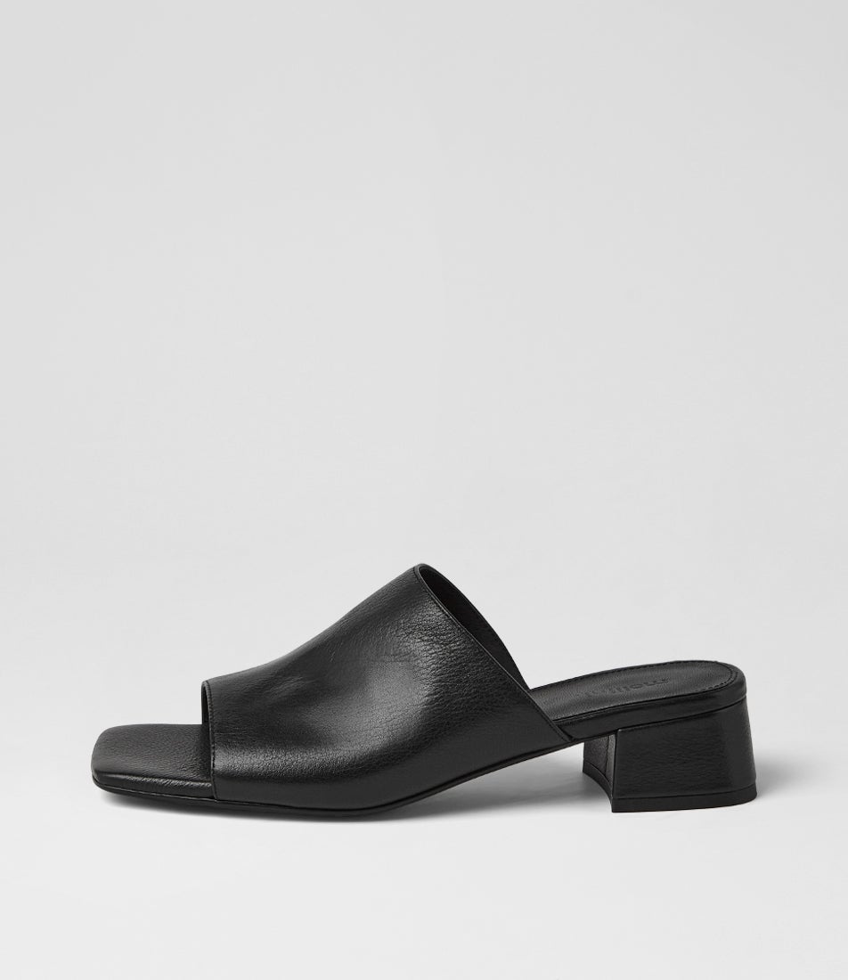 Sansah Black Leather Sandals