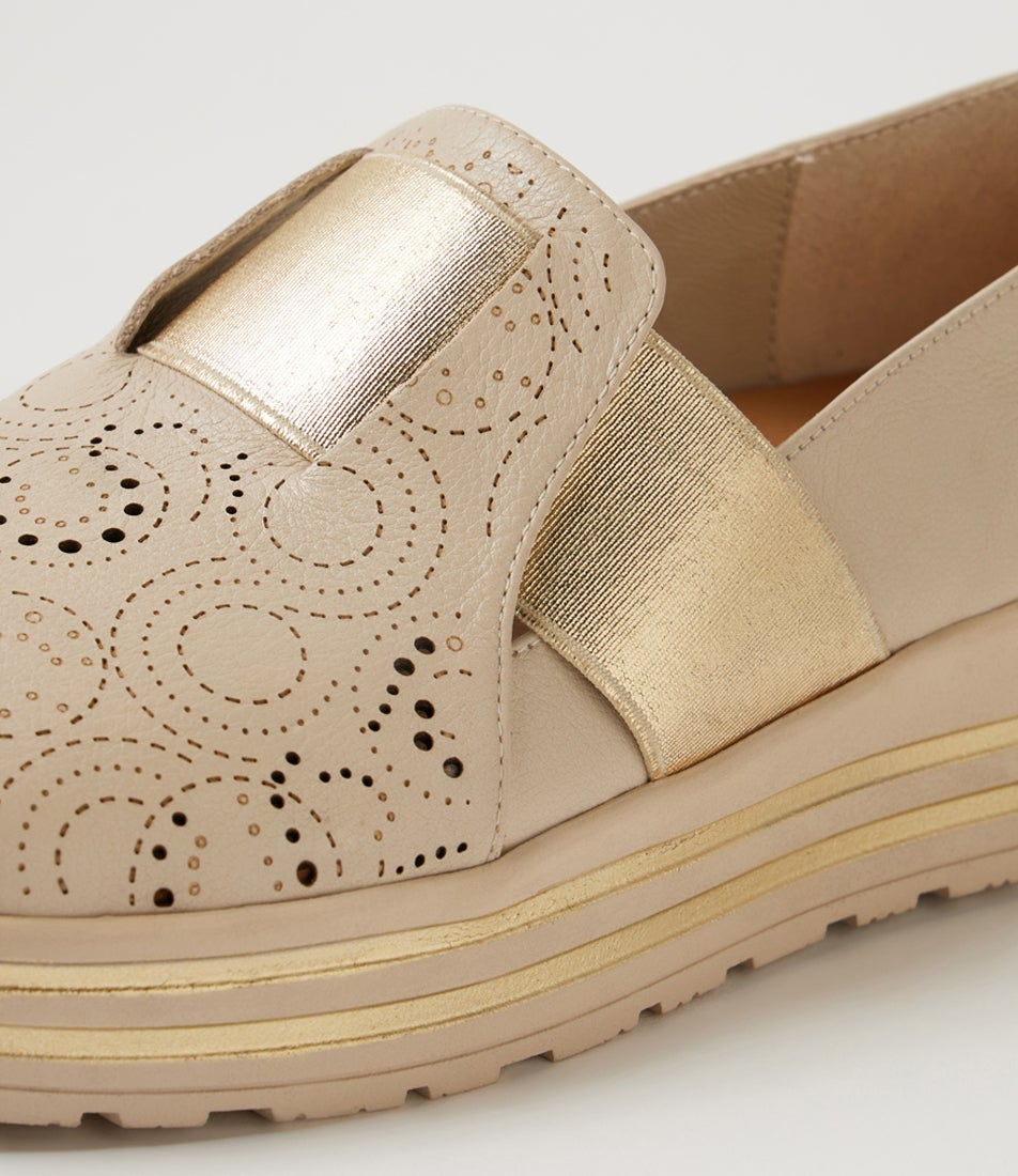 Vibel Xf Almond Pale Gold Leather Loafers