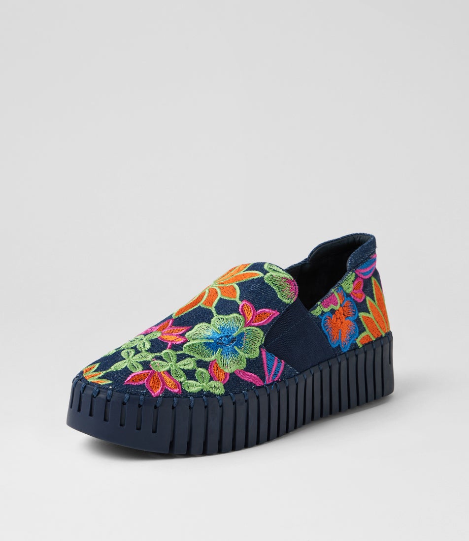 Buna Denim Bright Fabric Loafers