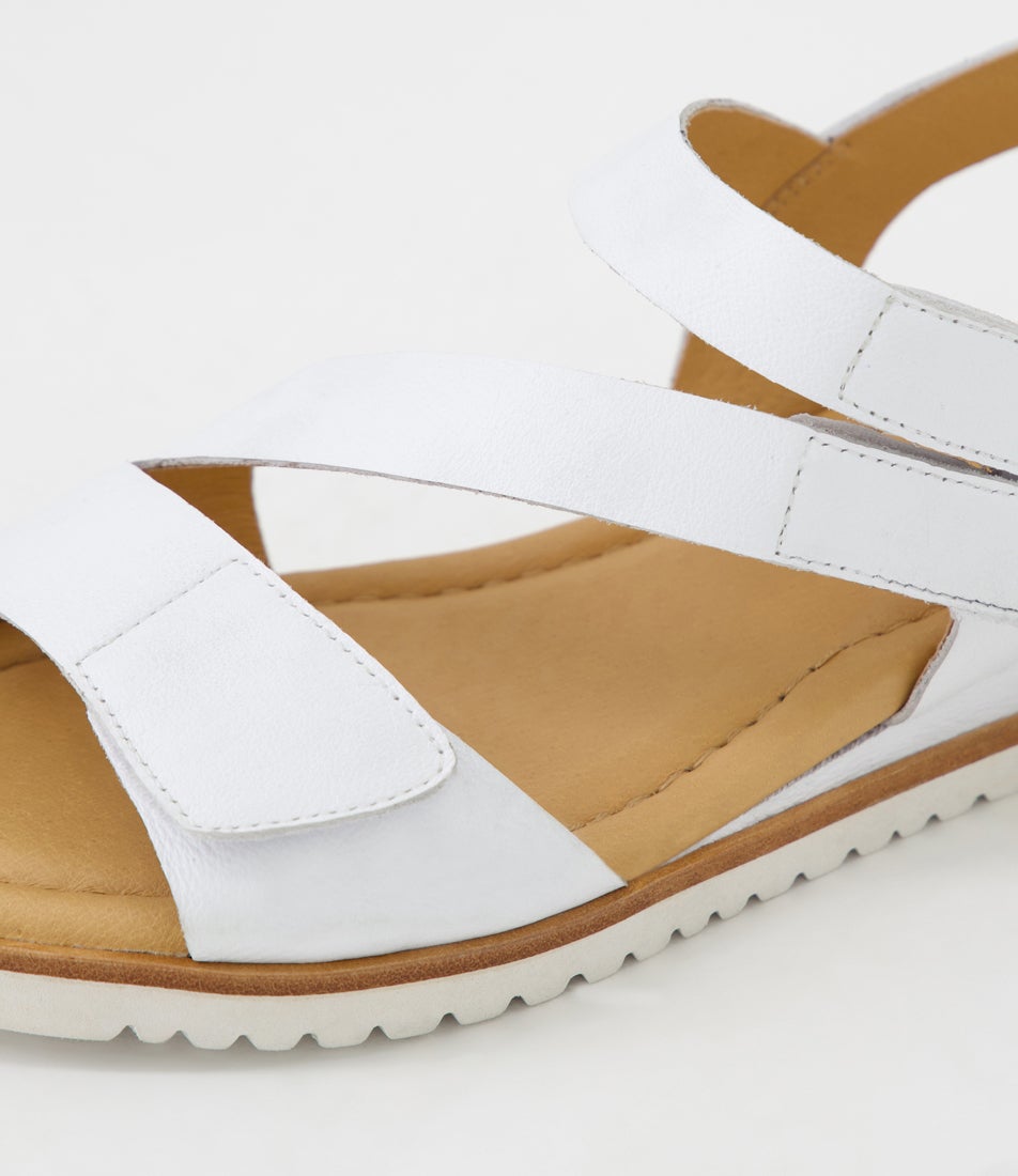 Fallie White Leather Sandals