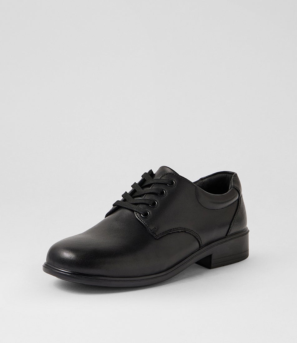 Maze Senior E Black Leather Lace Up Shoes