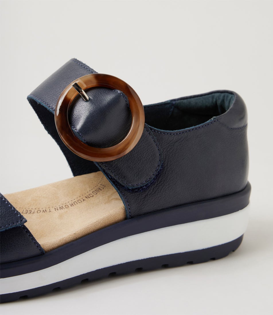 Gerla W Navy Leather Sandals
