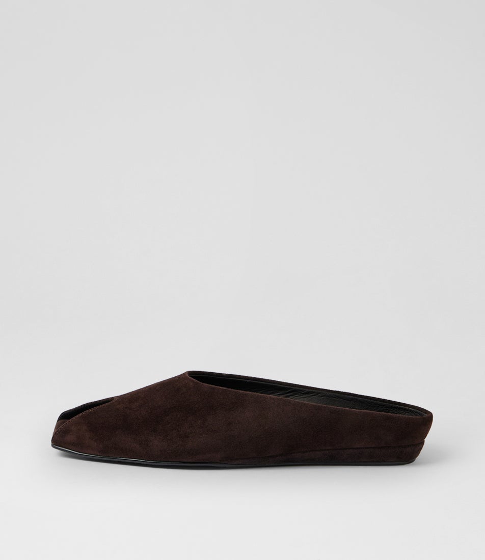 Pia Chocolate Suede Mules