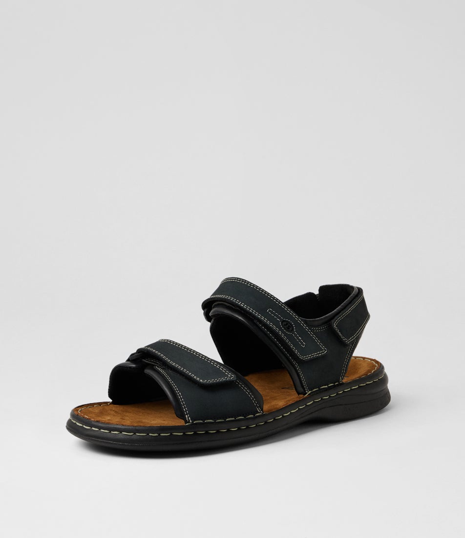 Rafe Ocean Schwarz Leather Sandals