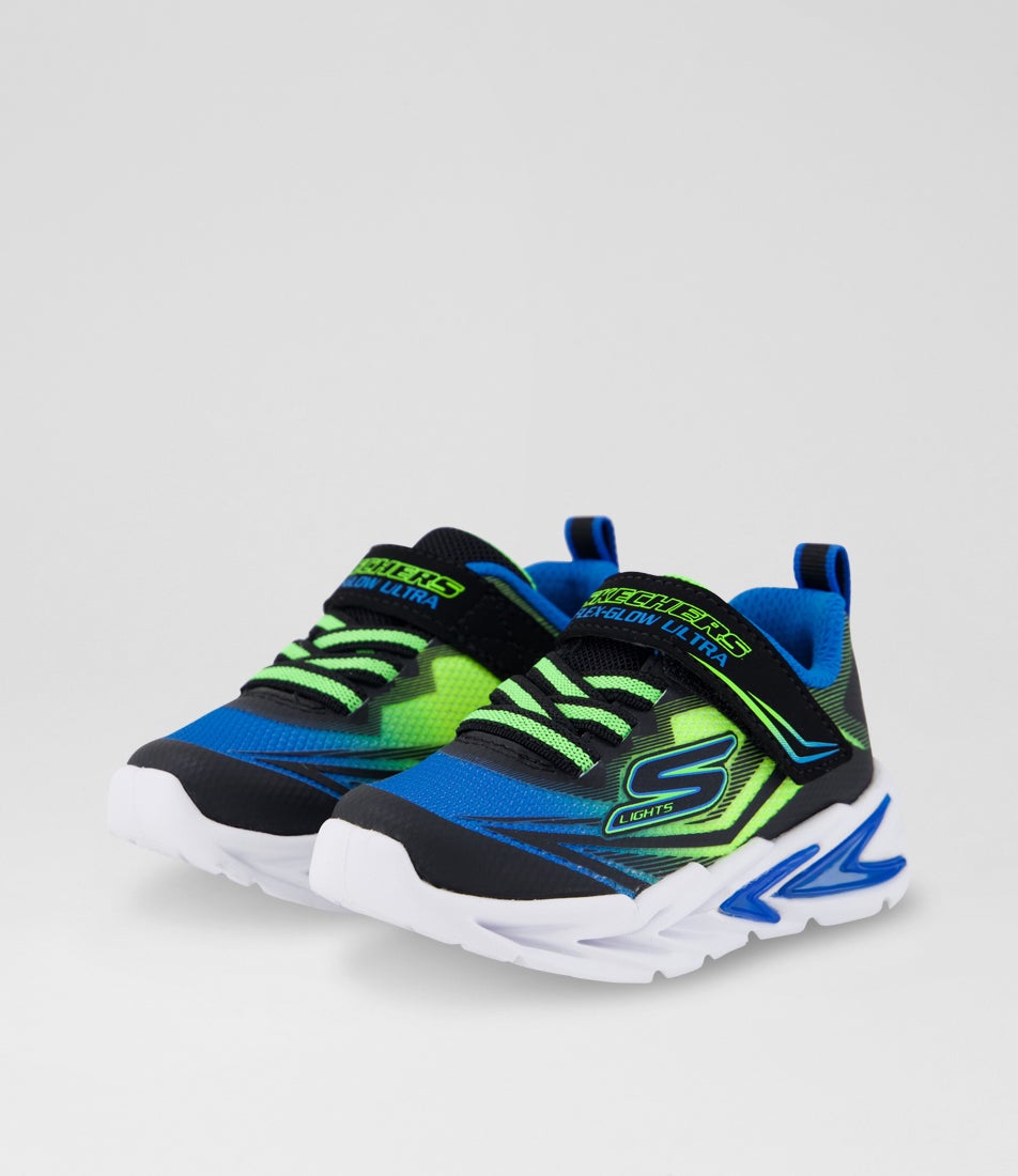 Flex Glow Ultra Toddler Black Lime Mesh Sneakers Flex Glow Ultra Toddler Black Lime Mesh Sneakers
