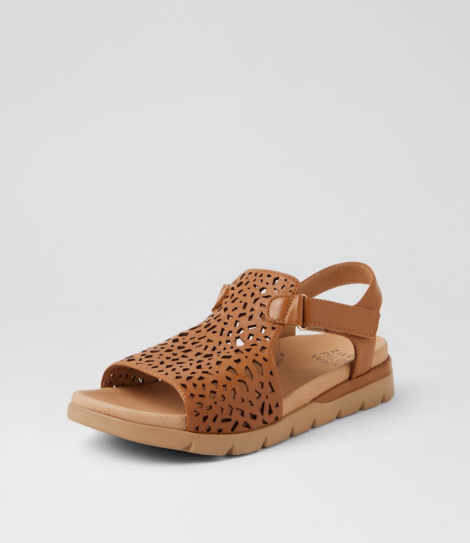 Ascotch Xw Dark Tan Camel Leather Sandals