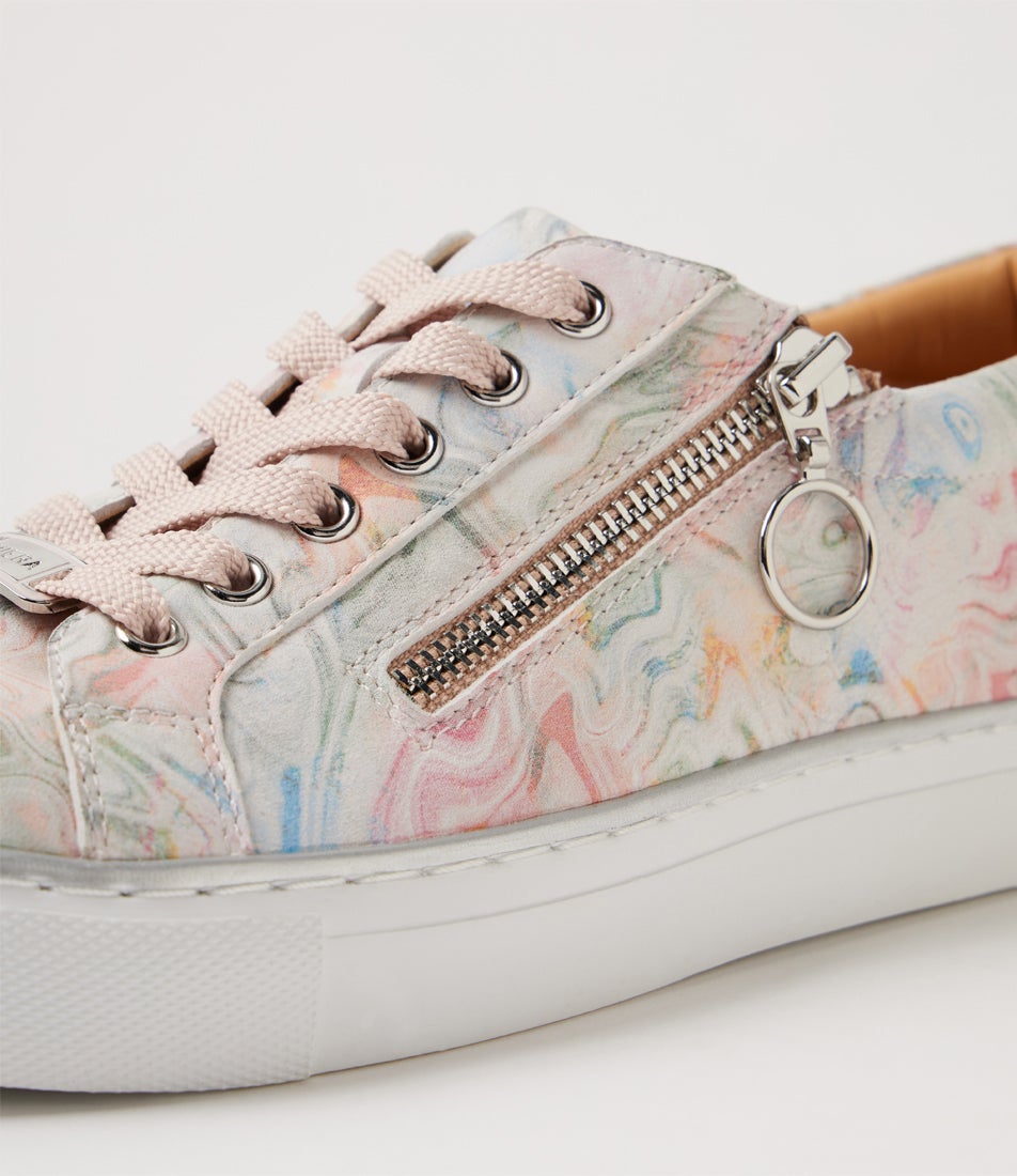 Pamela Xf Nude Floral Leather Sneakers