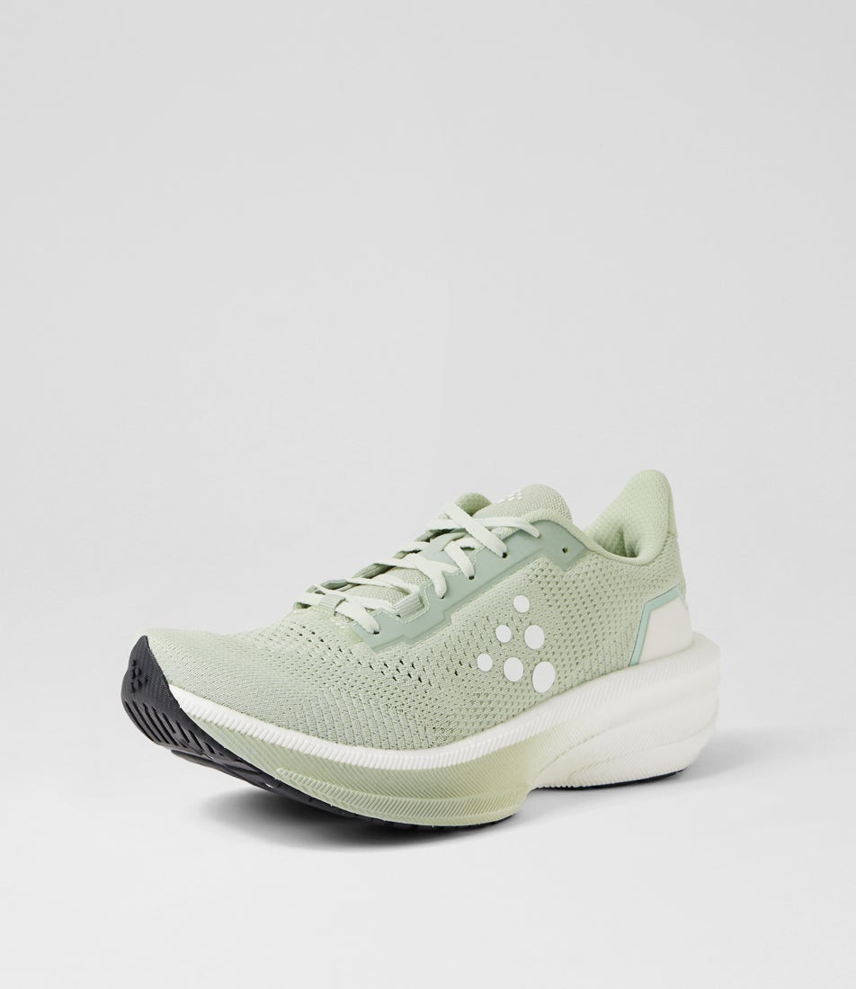 Endurance 3 W Pale Leaf Contrast White Mesh Lace Up Sneakers