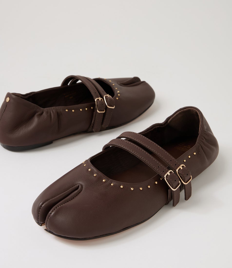 Semm-Ie Coffee Bean Soft Leather Mary Janes