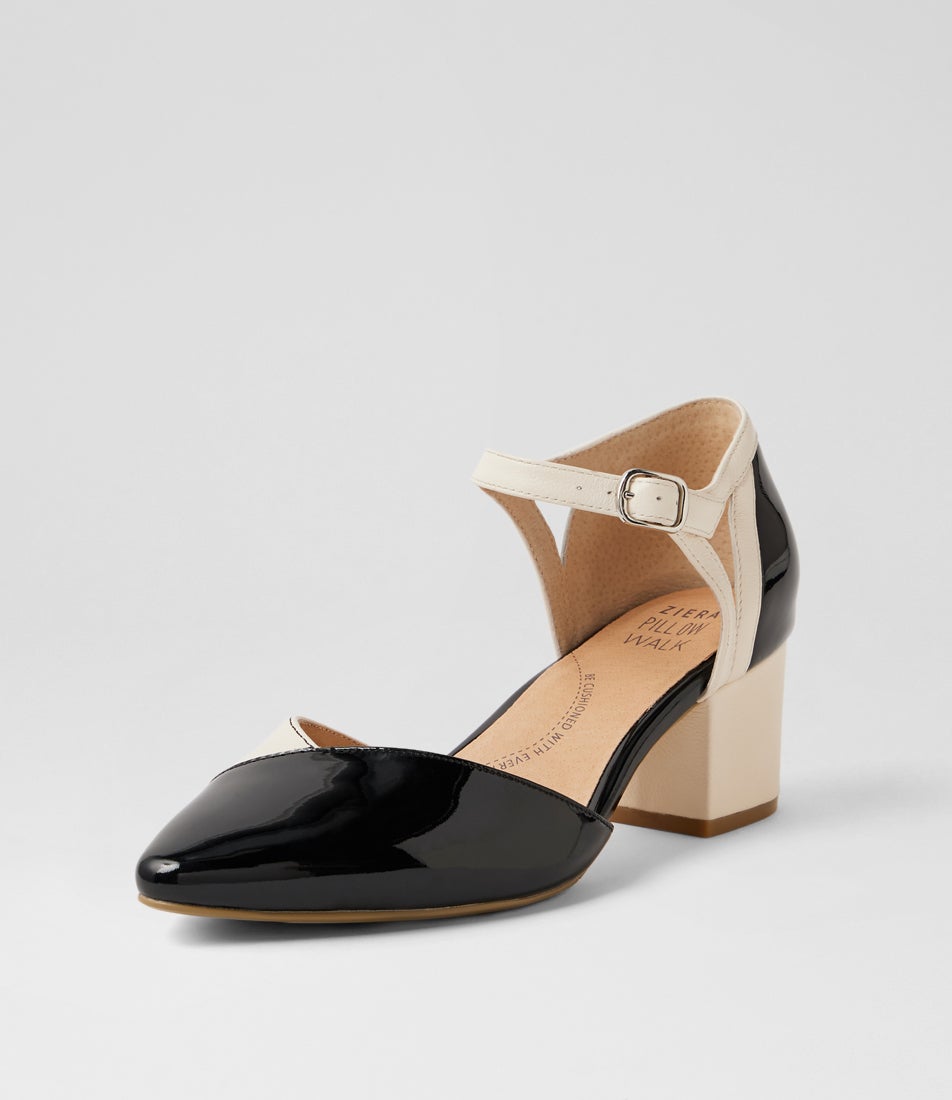 Vetto Xw Black Ivory Patent Leather Heels