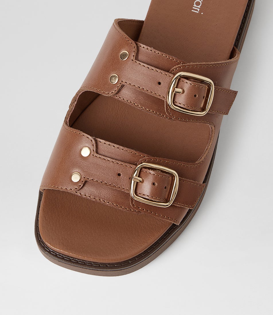 Branton Walnut Leather Sandals