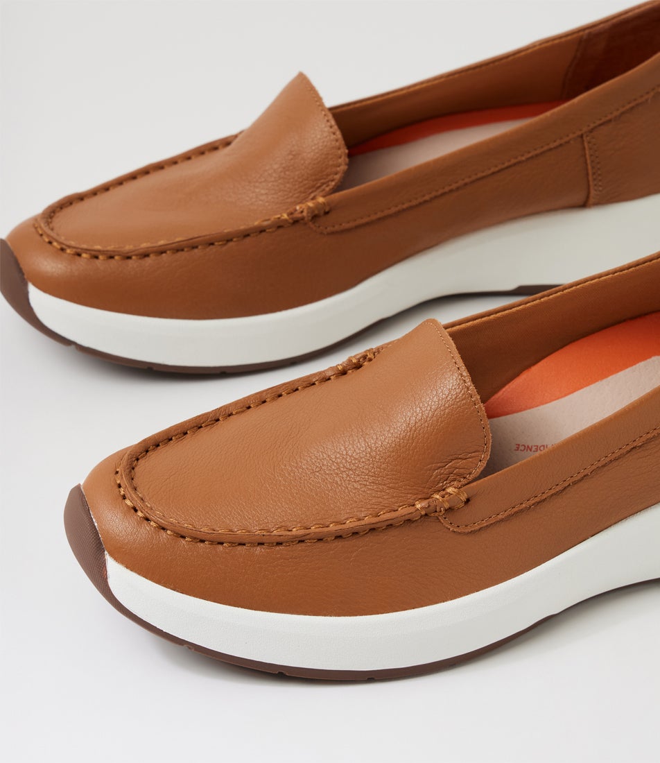 Tru Step Dark Tan Leather Sneakers