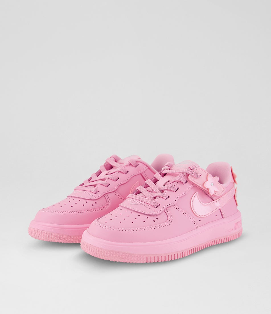 Air Force 1 Junior Pink Rise Pink Foam Leather Sneakers
