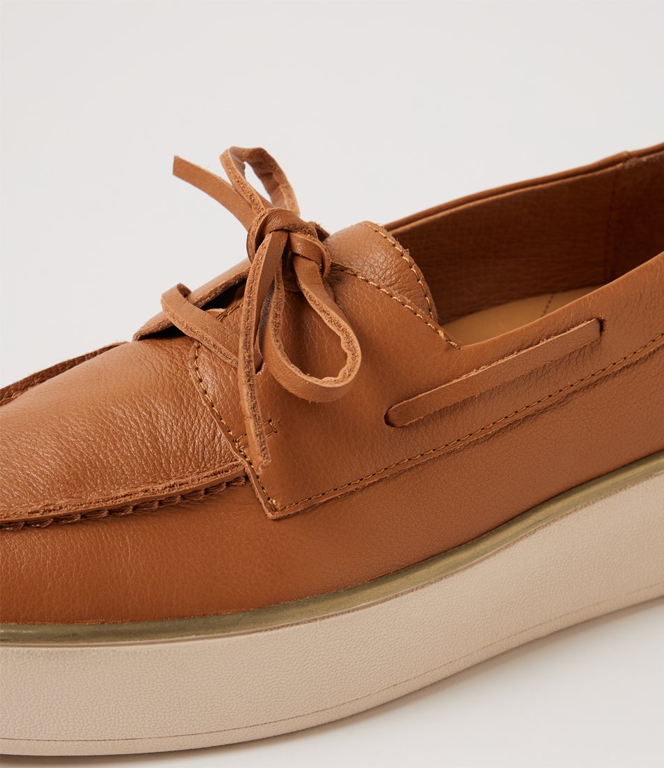 Zita W Dark Tan Milk Leather Loafers