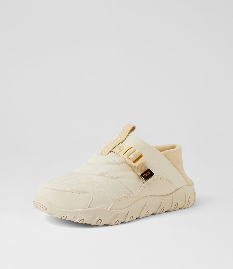 W Reember Camp Cloud Cream Fabric Flat Shoes