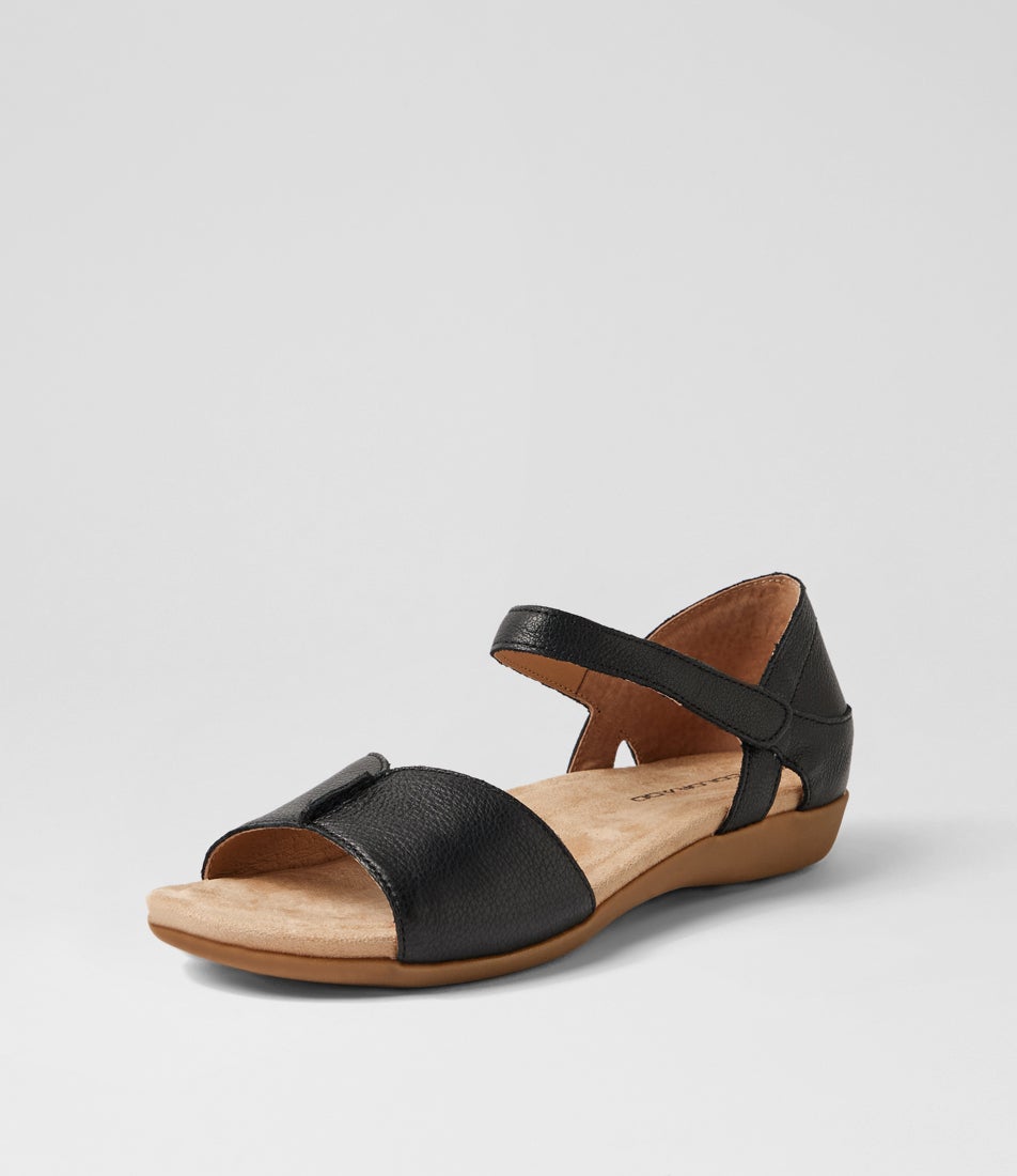 Cherry Black Leather Sandals