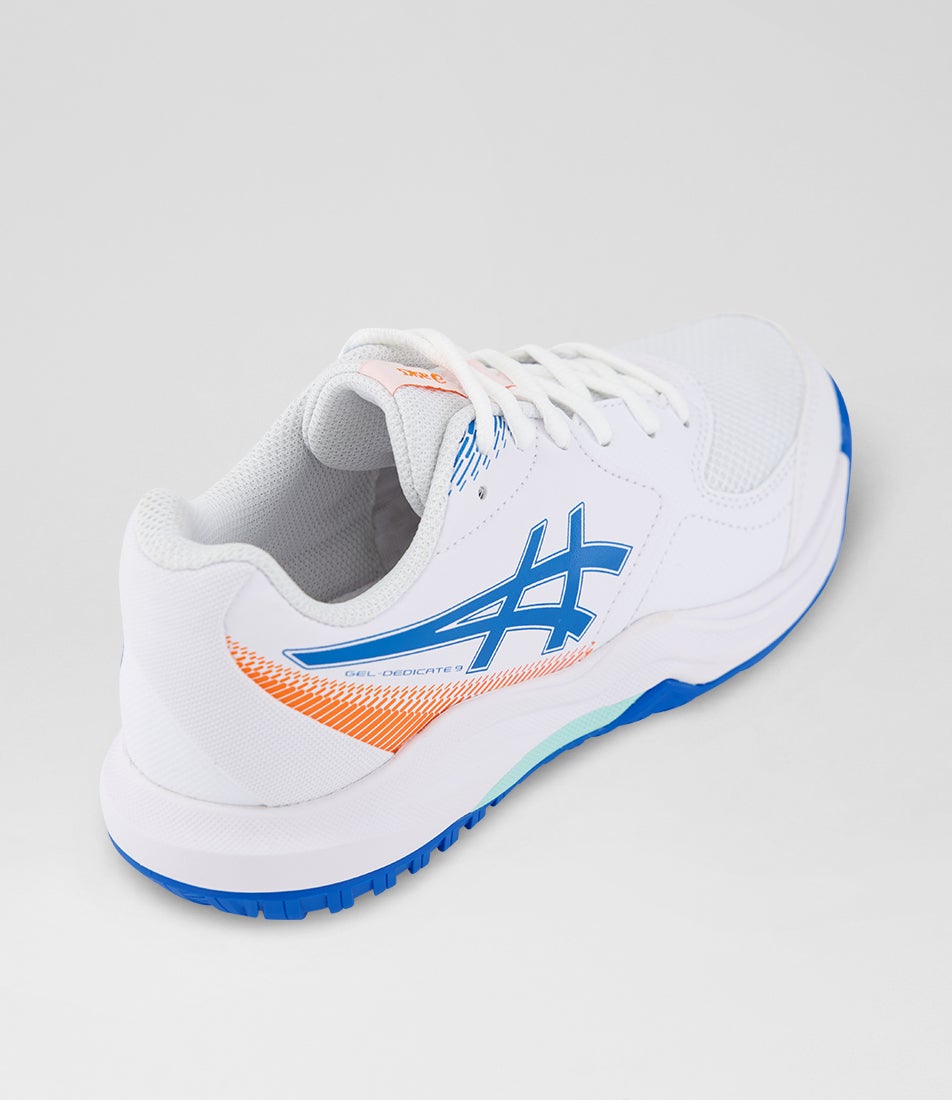 Gel Dedicate 8 Junior White Directoire Blue Leather Sneakers