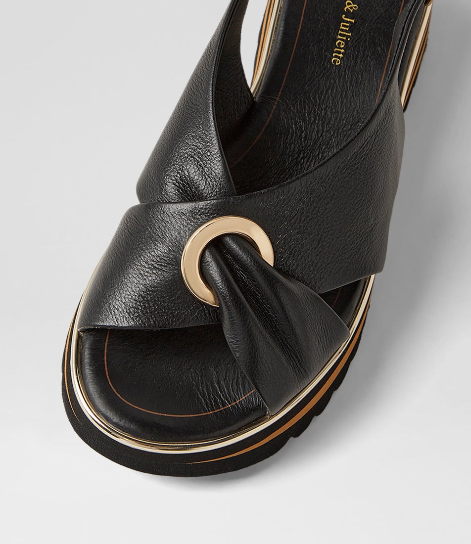 Hoaka Black Leather Sandals