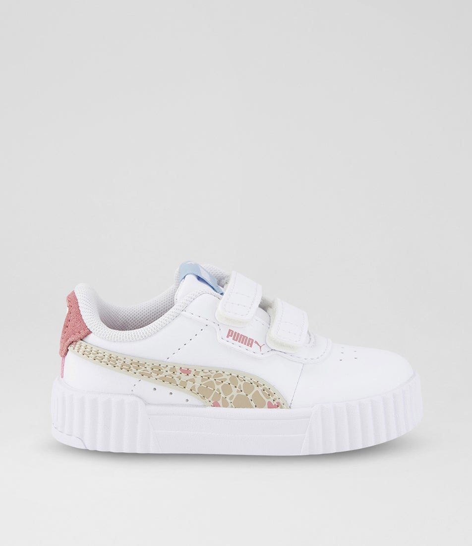 Carina 3 Toddler White Birch Synthetic Leather Lace Up Sneakers