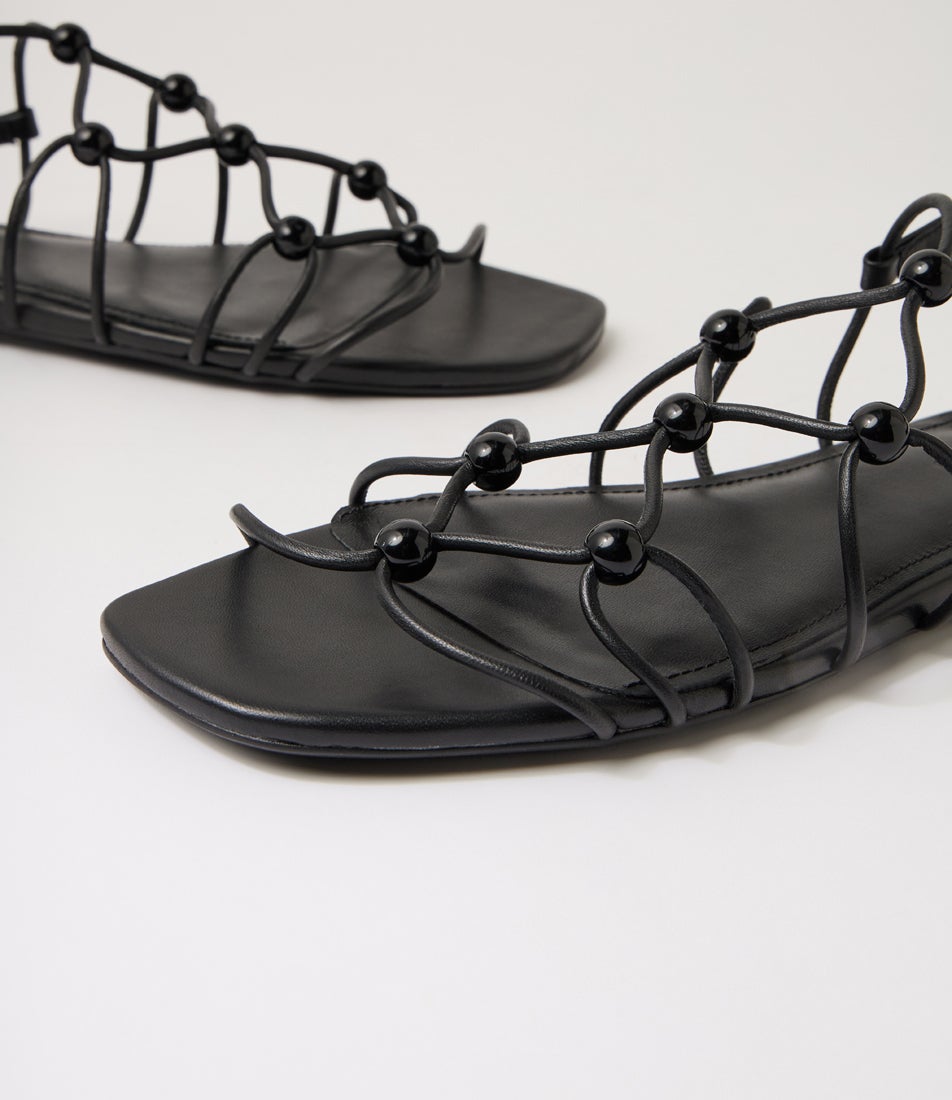 Rammi Black Leather Sandals