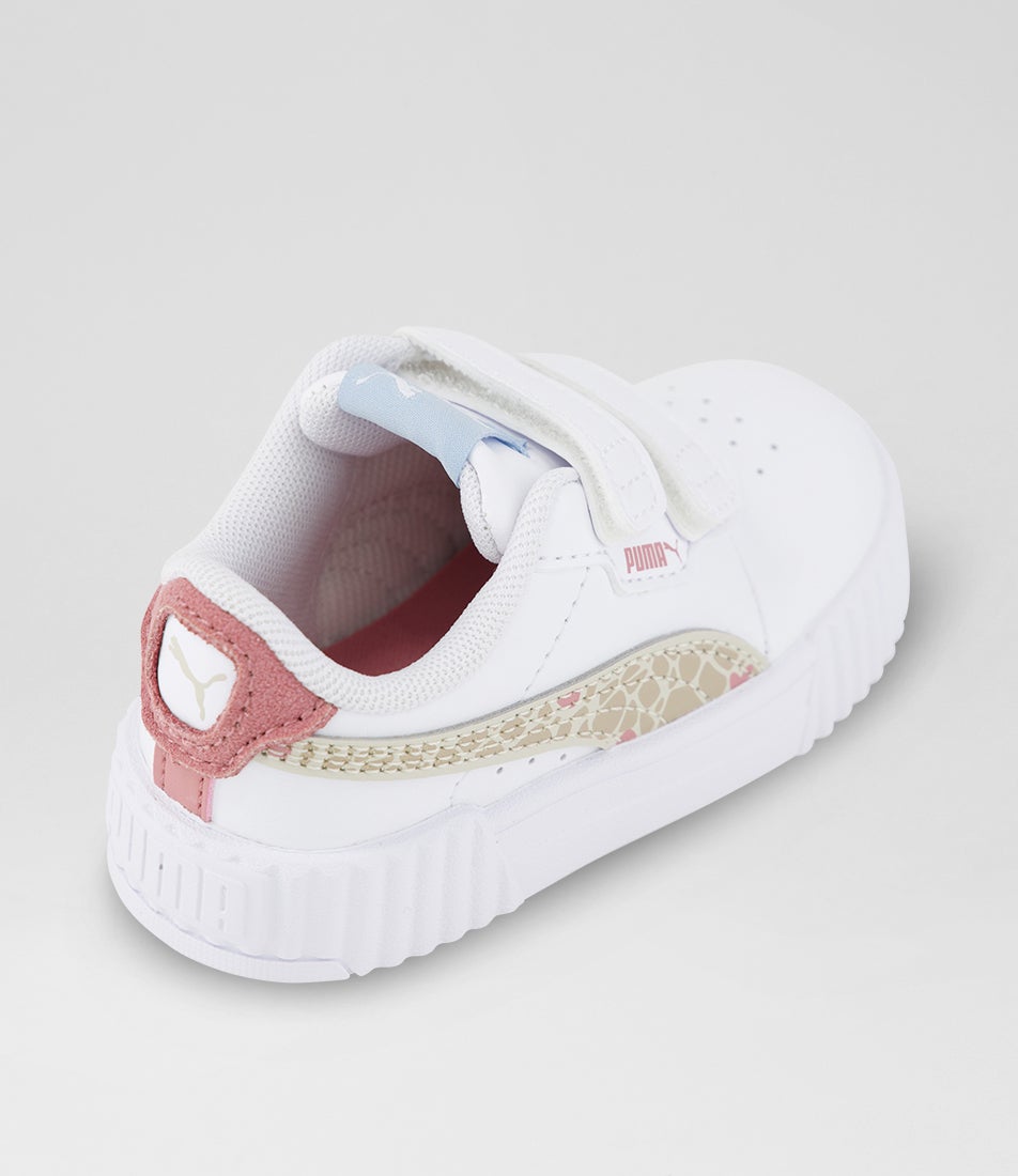 Carina 3 Toddler White Birch Synthetic Leather Lace Up Sneakers
